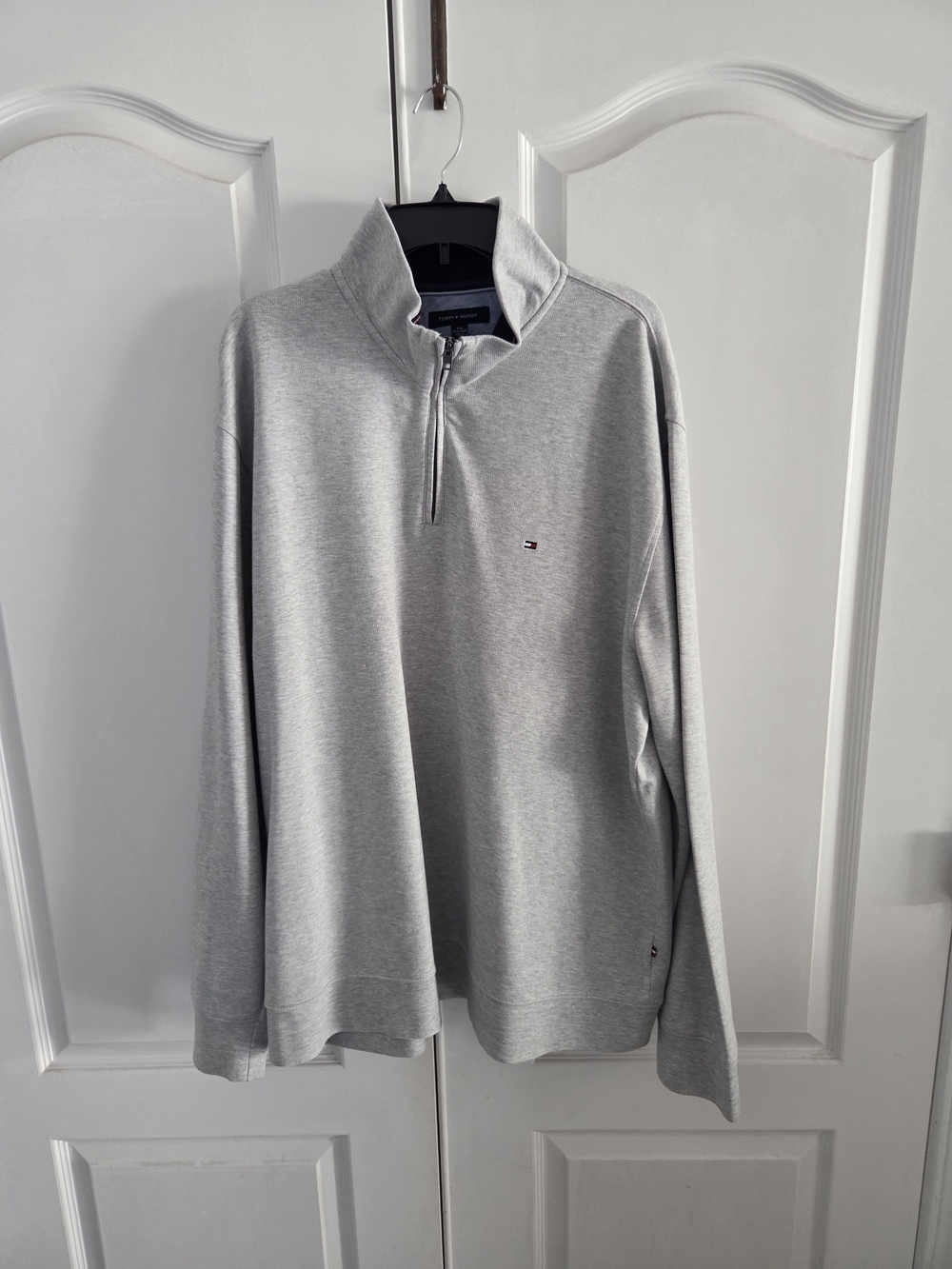 Tommy Hilfiger Men's Light Gray Half-Zip Sweater